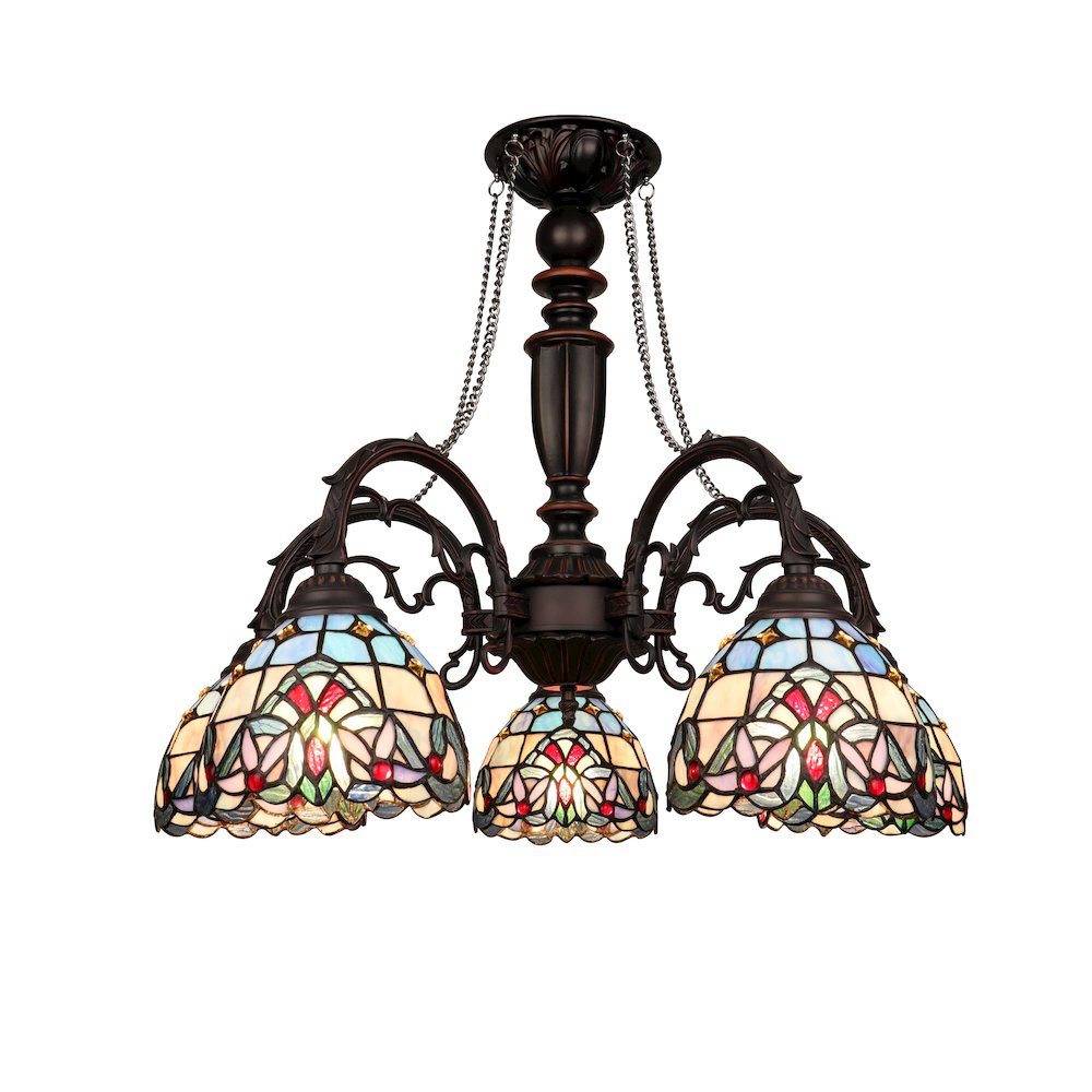 Grenville Victorian-Style Dark Bronze 5-Light Large Chandelier 27" Wide. Picture 1