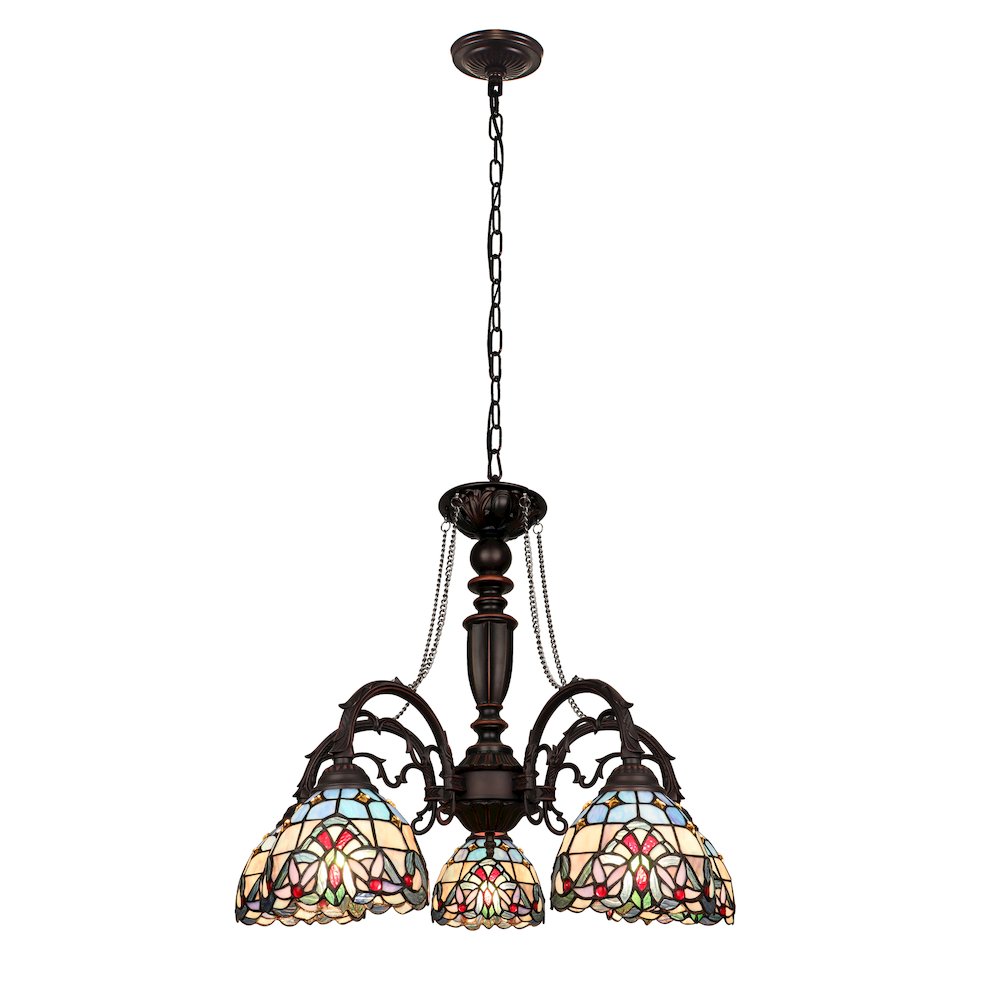 Grenville Victorian-Style Dark Bronze 5-Light Large Chandelier 27" Wide. Picture 3
