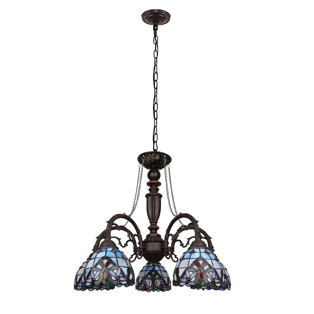 Grenville Victorian-Style Dark Bronze 5-Light Large Chandelier 27" Wide. Picture 4