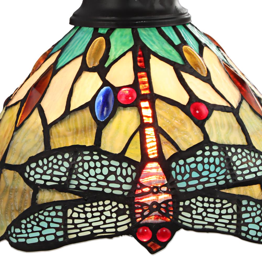 CHLOE Lighting EMPRESS Dragonfly Tiffany-style Dark Bronze 1 Light Wall Sconce 8 " Wide. Picture 3