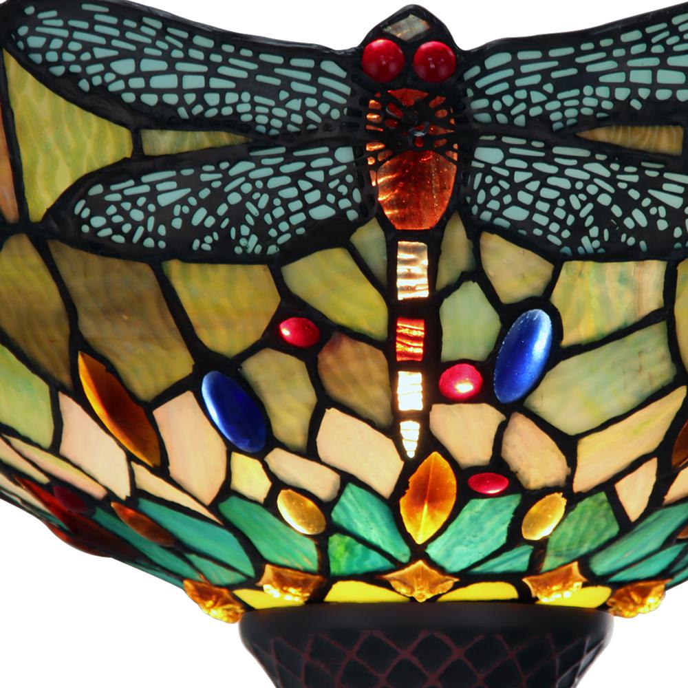 CHLOE Lighting EMPRESS Tiffany-style Dark Bronze 1 Light Torchiere Lamp 14" Shade. Picture 3
