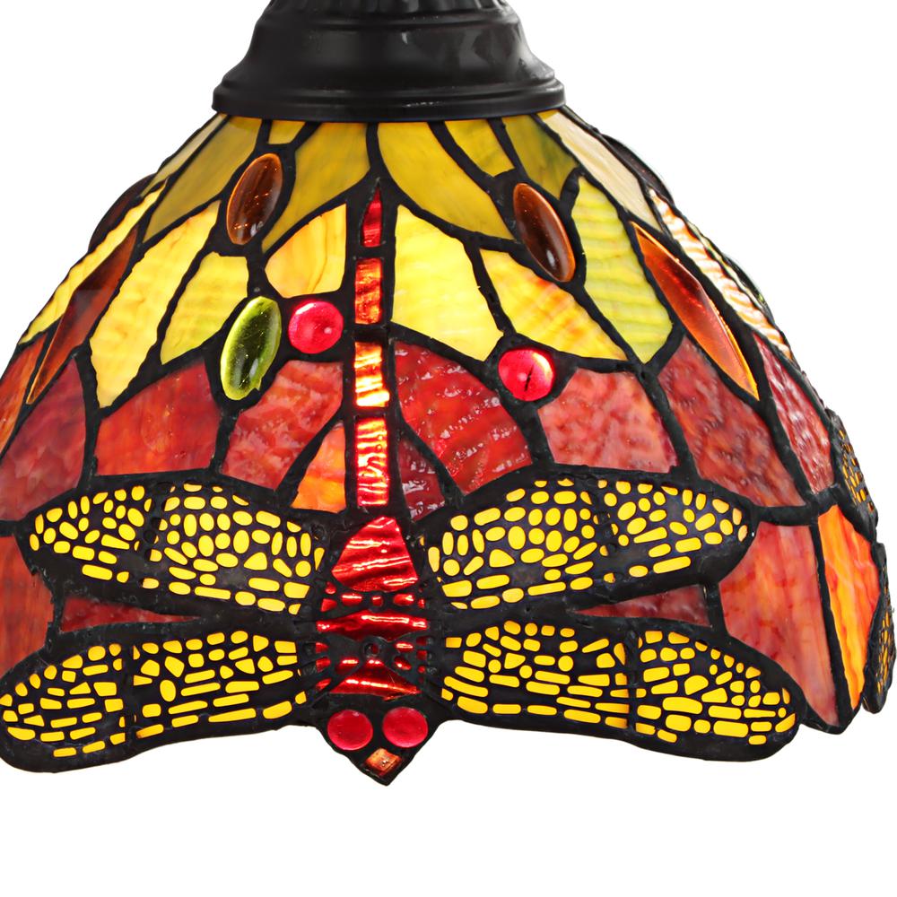 CHLOE Lighting EMPRESS Dragonfly Tiffany-style Dark Bronze 1 Light Wall Sconce 8" Wide. Picture 3