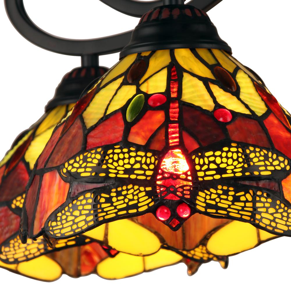 CHLOE Lighting EMPRESS Dragonfly Tiffany-style Dark Bronze 5 Light Large Chandelier 27" Wide. Picture 3