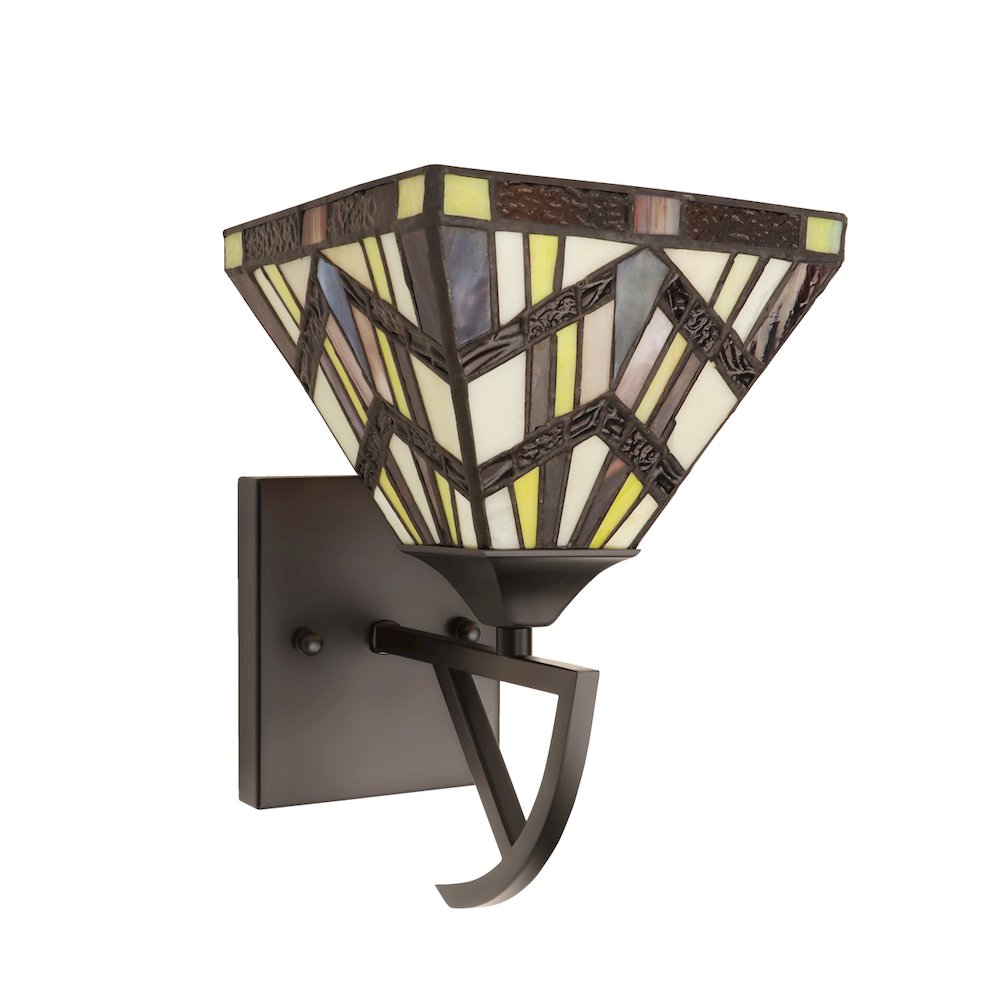 VINCENT Tiffany-Style 1-Light Mission Wall Sconce 6" Shade. Picture 3