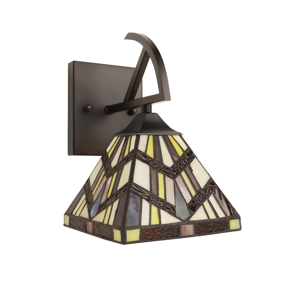 VINCENT Tiffany-Style 1-Light Mission Wall Sconce 6" Shade. Picture 6