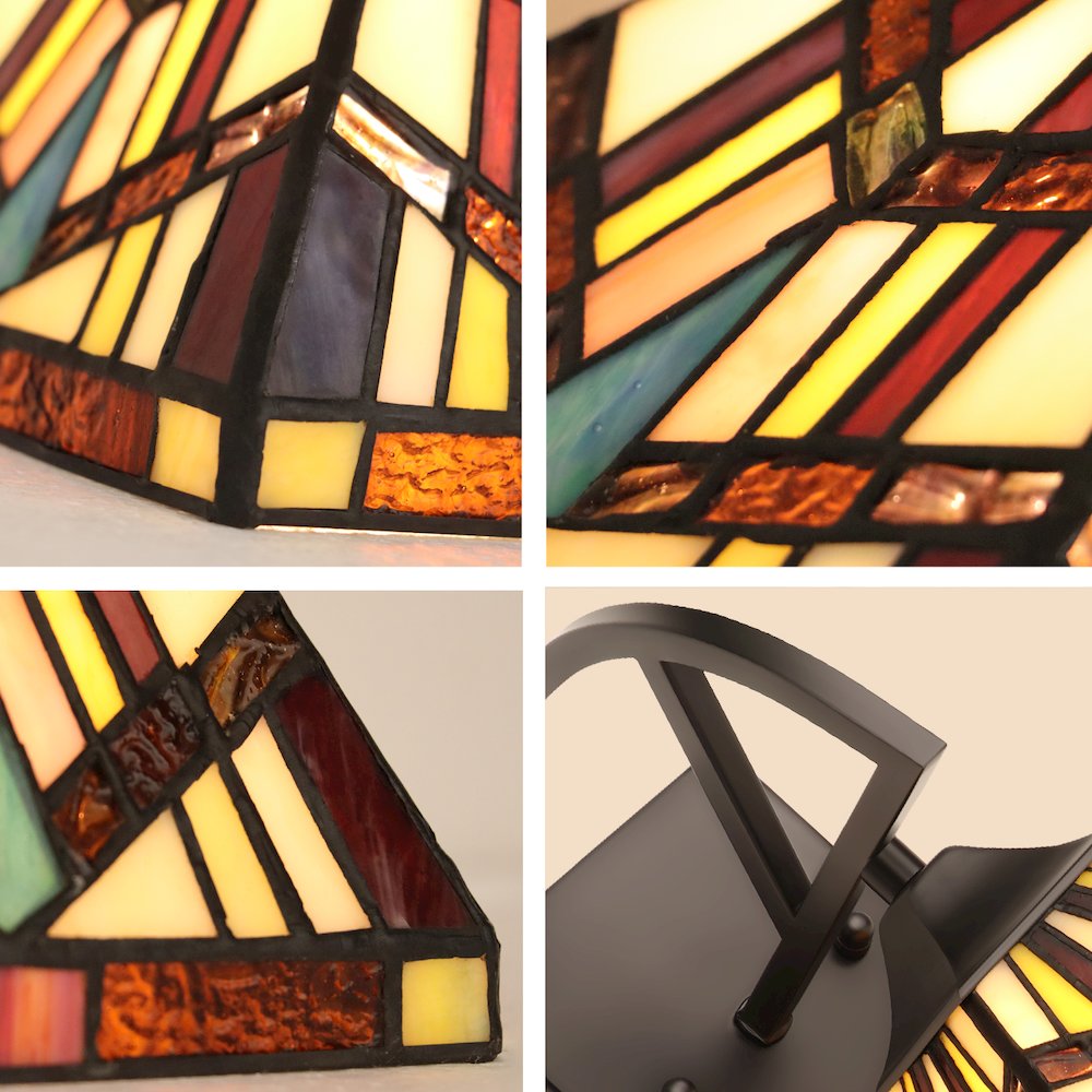 VINCENT Tiffany-Style 1-Light Mission Wall Sconce 6" Shade. Picture 7