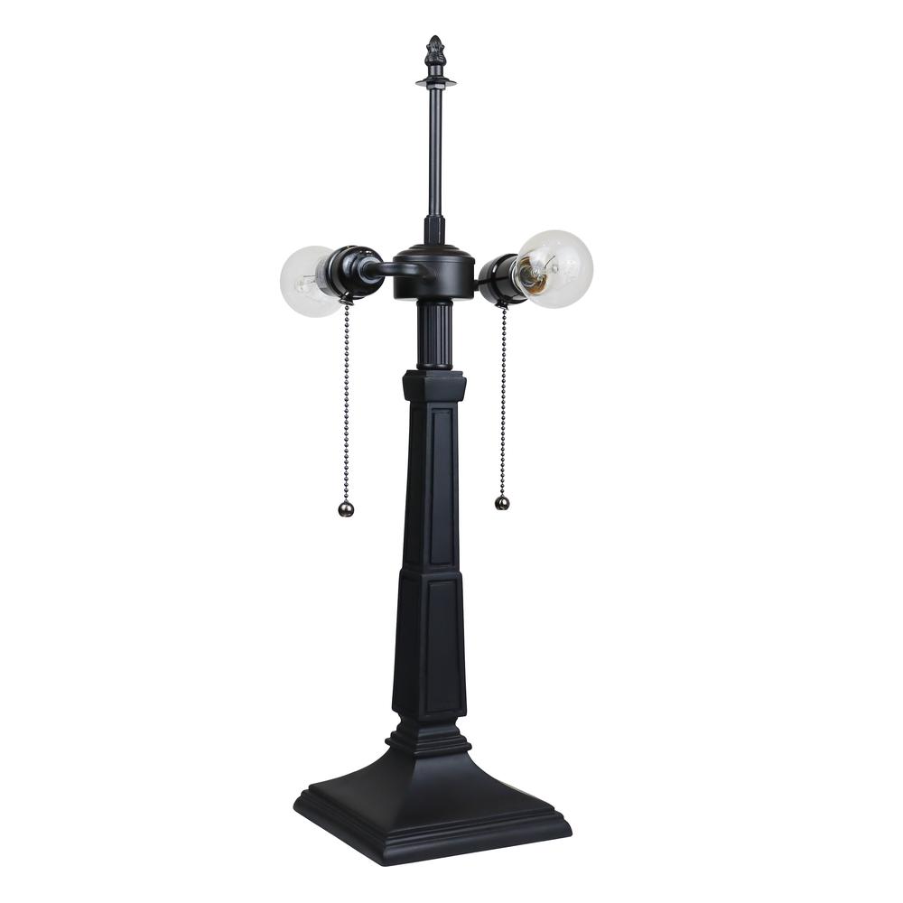 CHLOE Lighting VINCENT Tiffany-Style Blackish Bronze 2-Light Mission Table Lamp 16" Shade. Picture 3