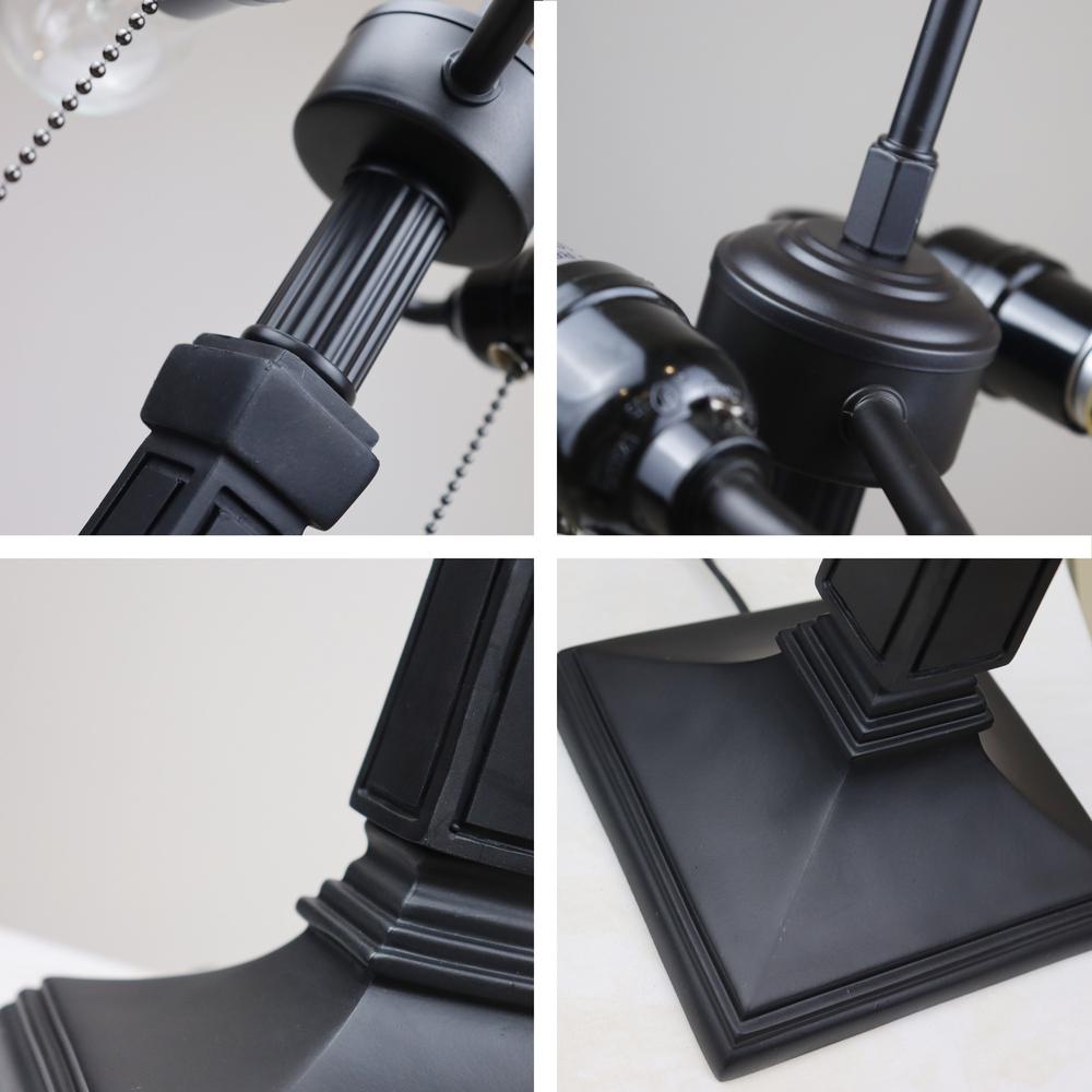 CHLOE Lighting VINCENT Tiffany-Style Blackish Bronze 2-Light Mission Table Lamp 16" Shade. Picture 5