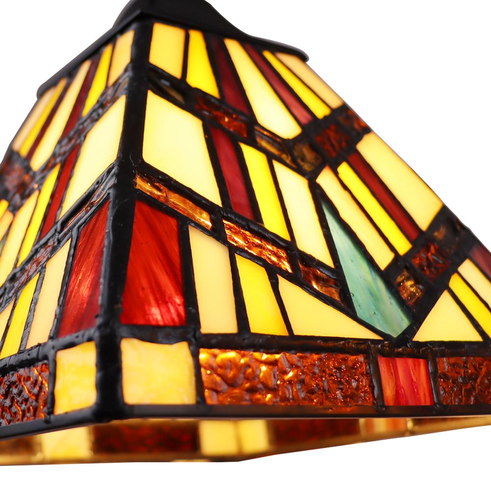 CHLOE Lighting VINCENT Mission Tiffany-style Blackish Bronze 5 Light Chandelier 30" Wide. Picture 4
