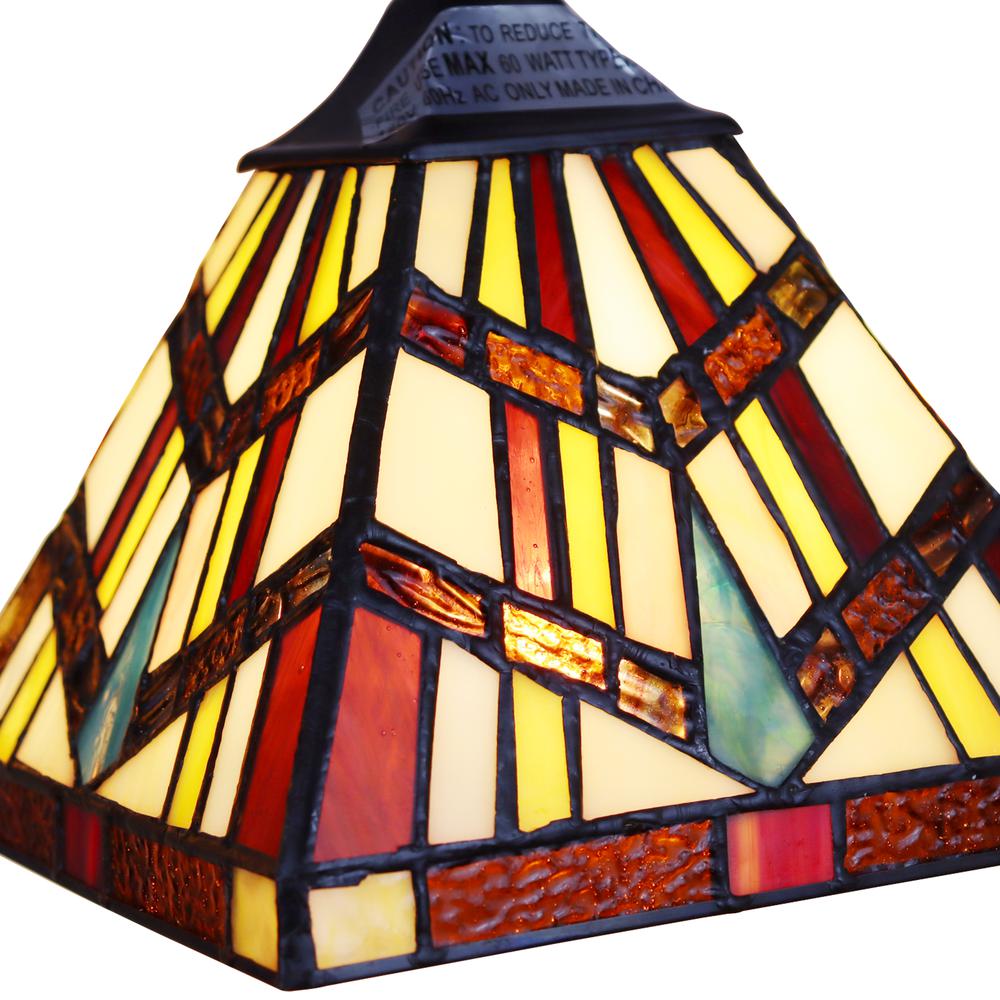 CHLOE Lighting VINCENT Mission Tiffany-style Blackish Bronze 5 Light Chandelier 30" Wide. Picture 5