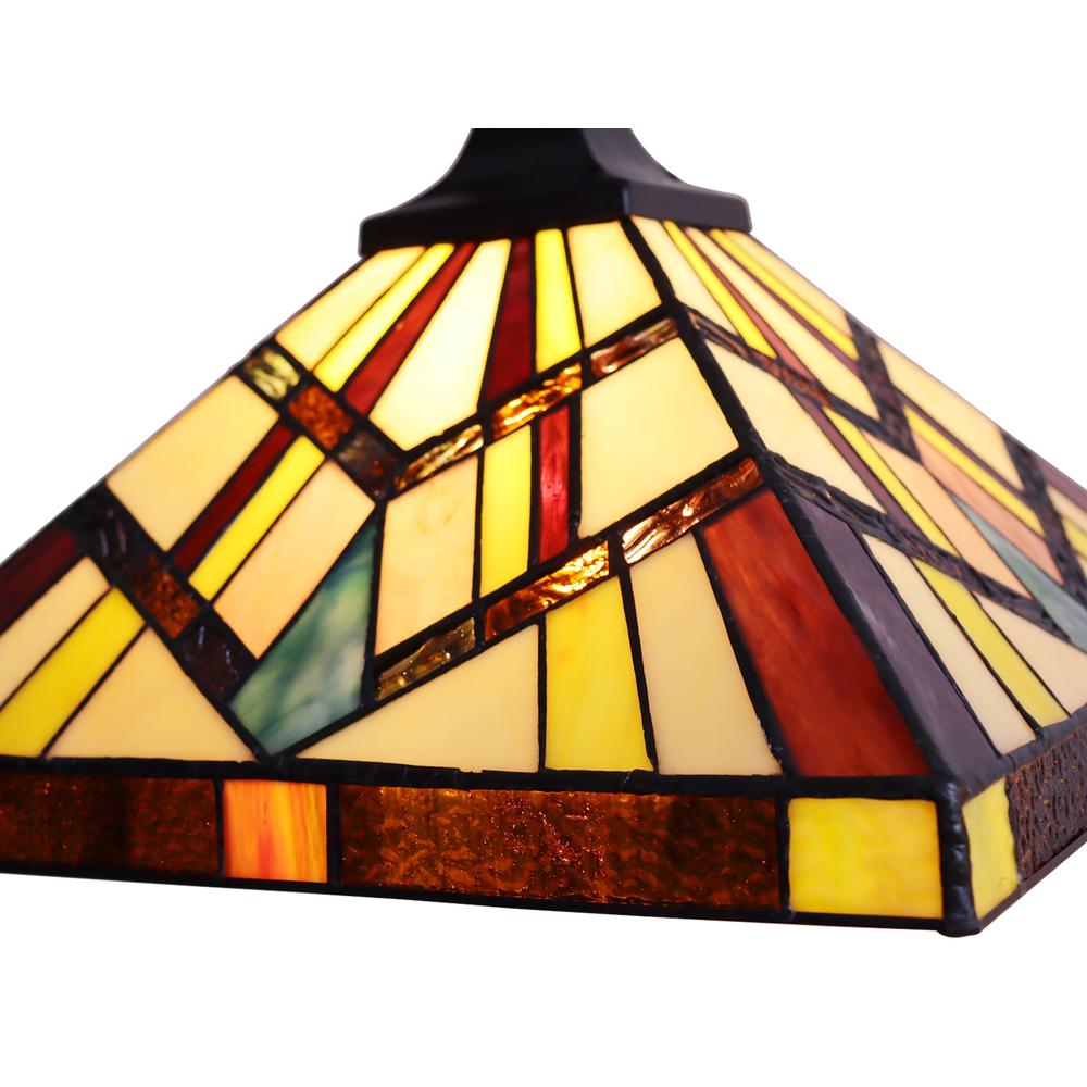 CHLOE Lighting VINCENT Mission Tiffany-Style 3 Light Island Pendant 47" Wide. Picture 4