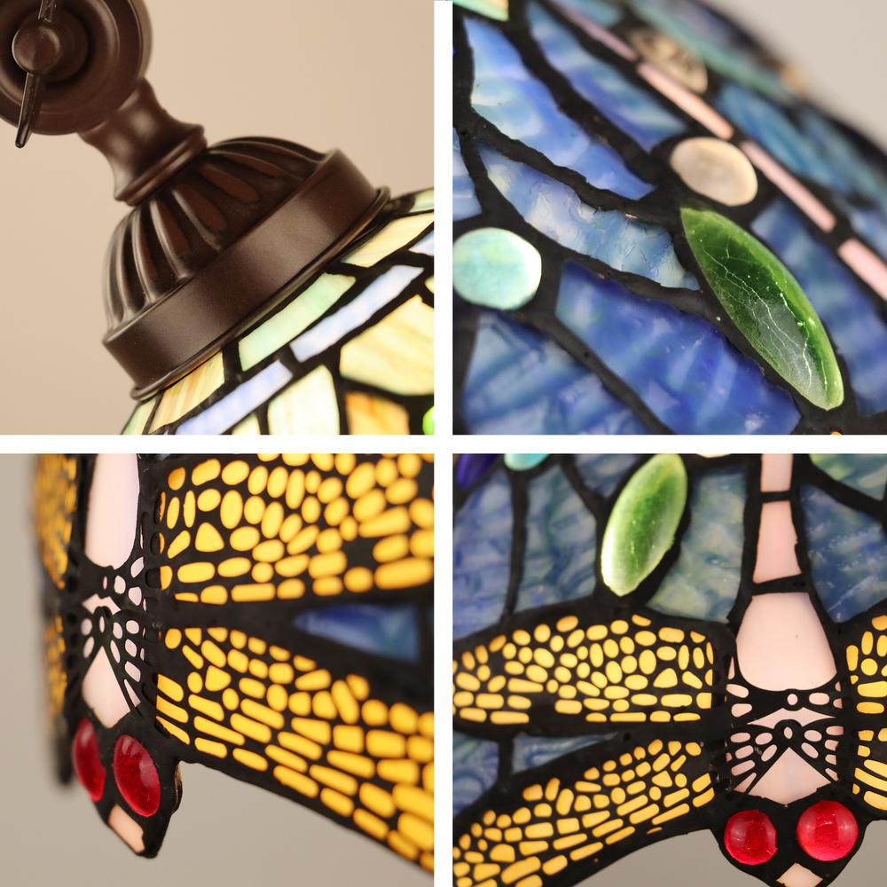SUNNIVA Dragonfly-Style 1-Light Dark Bronze Finish Reading Floor Lamp 11" Shade. Picture 2