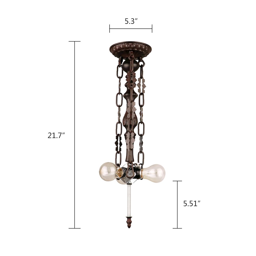 Sunniva Dragonfly Tiffany-Style 3-Light Inverted Ceiling Pendant 18" Shade. Picture 8