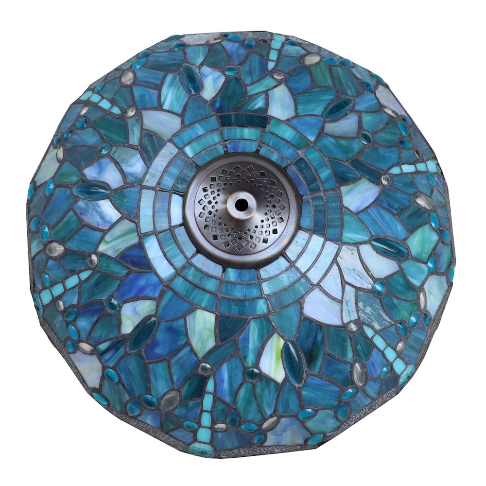 Sunniva Dragonfly Tiffany-Style 2-Light Table Lamp 16" Shade. Picture 3