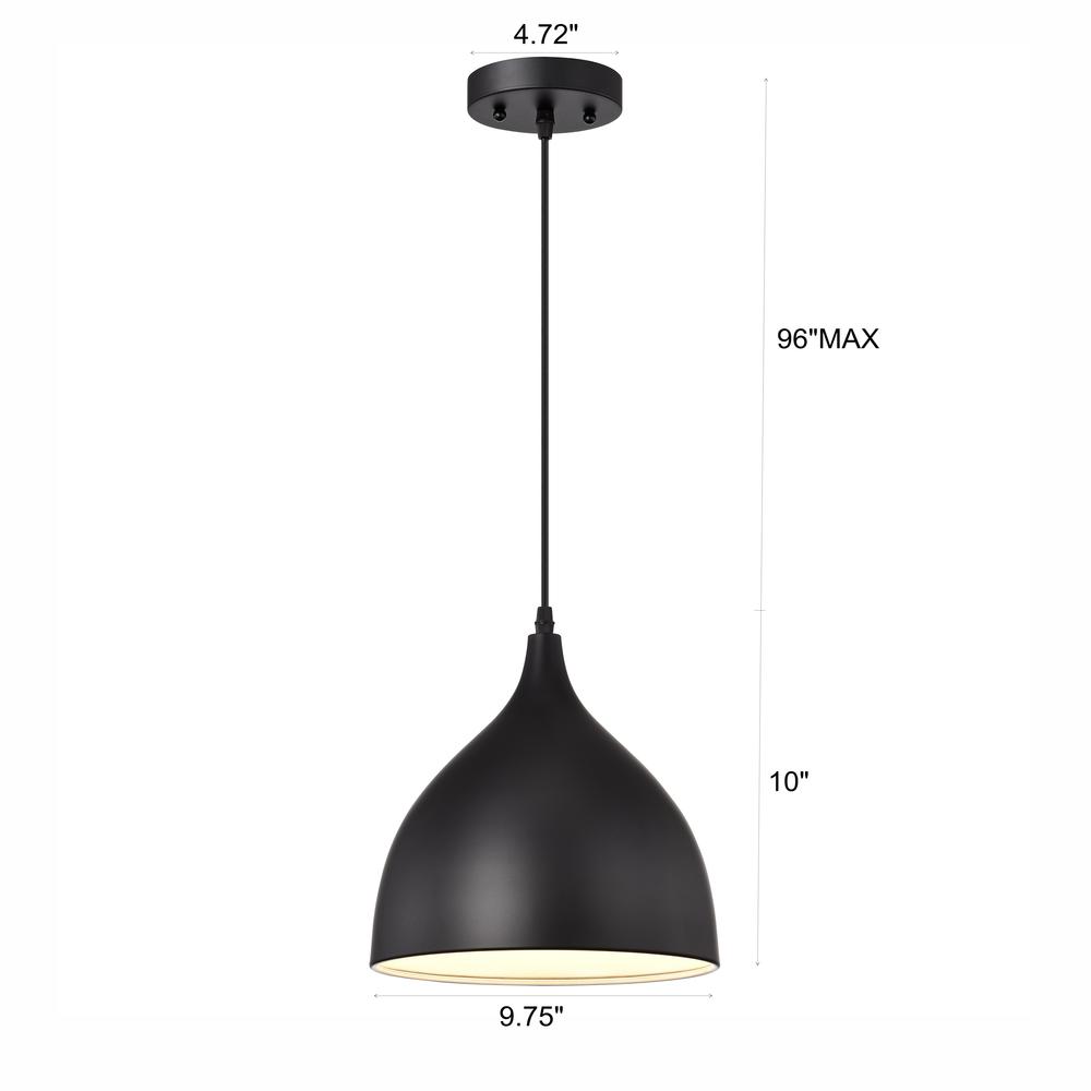 CHLOE Lighting WALTER Industrial 1 Light Textured Black Mini Pendant Ceiling Fixture 10" Wide. Picture 9