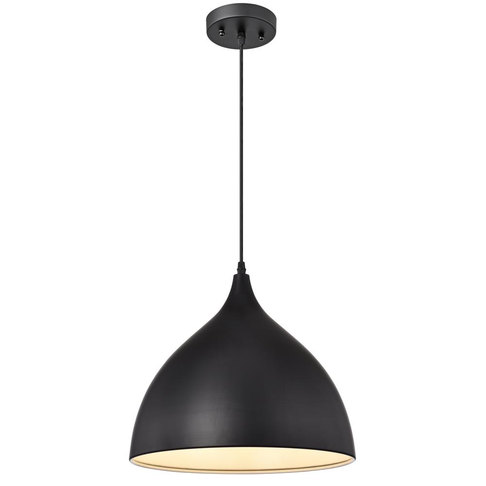 CHLOE Lighting WALTER Industrial 1 Light Textured Black Mini Pendant Ceiling Fixture 14" Wide. Picture 2