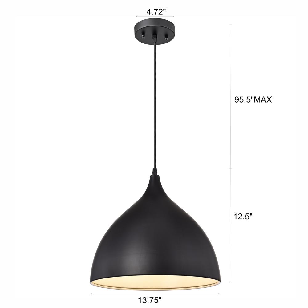 CHLOE Lighting WALTER Industrial 1 Light Textured Black Mini Pendant Ceiling Fixture 14" Wide. Picture 9