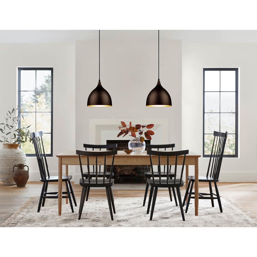 Walter Industrial 1 Light Textured Black Mini Pendant Ceiling Fixture 10" Wide. Picture 6