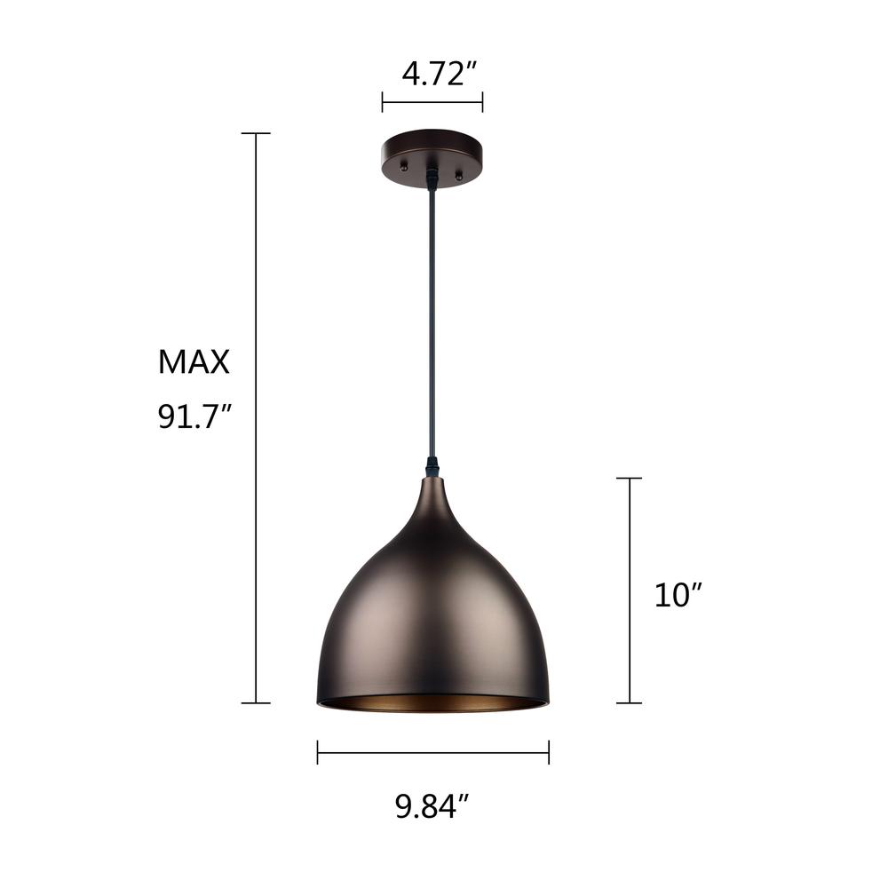 Walter Industrial 1 Light Textured Black Mini Pendant Ceiling Fixture 10" Wide. Picture 5