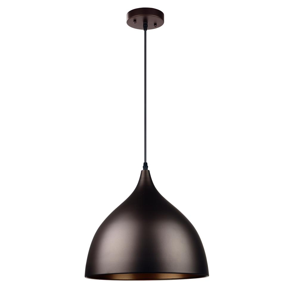 Walter Industrial 1 Light Textured Black Mini Pendant Ceiling Fixture 14" Wide. Picture 2