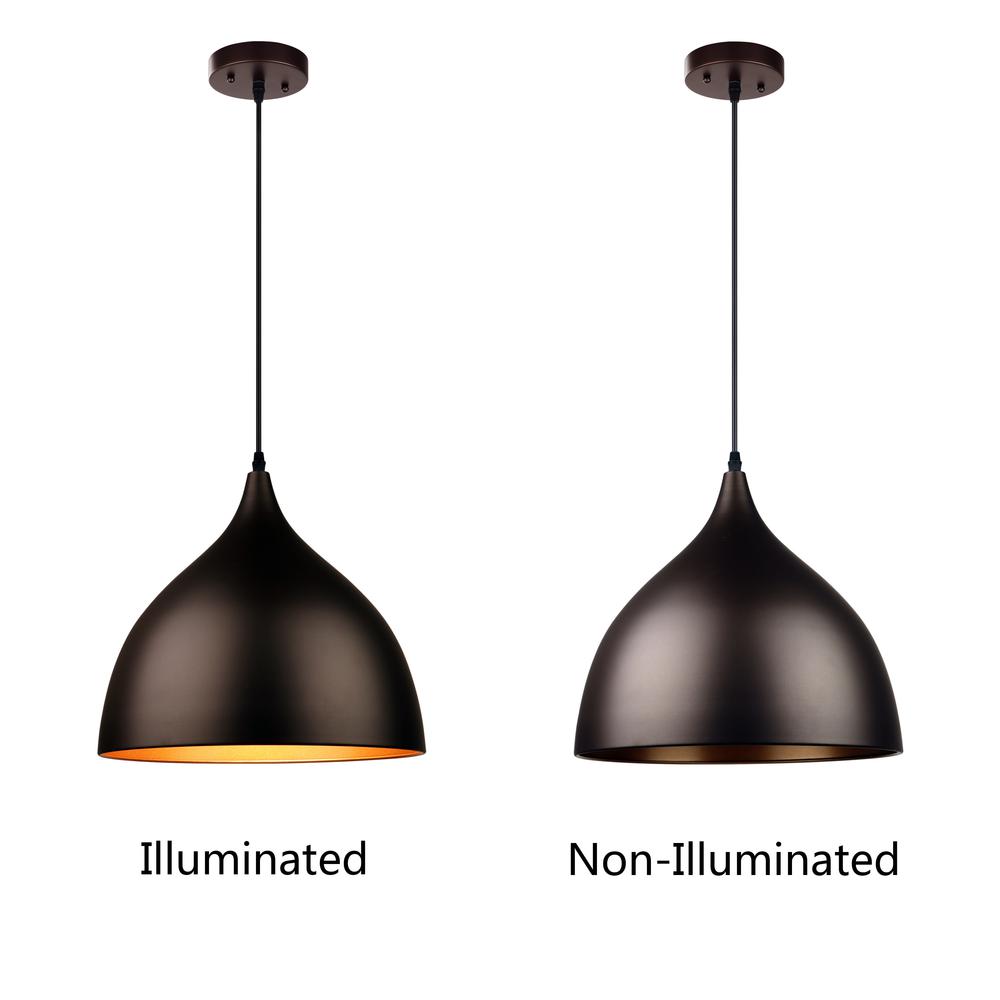 Walter Industrial 1 Light Textured Black Mini Pendant Ceiling Fixture 14" Wide. Picture 4