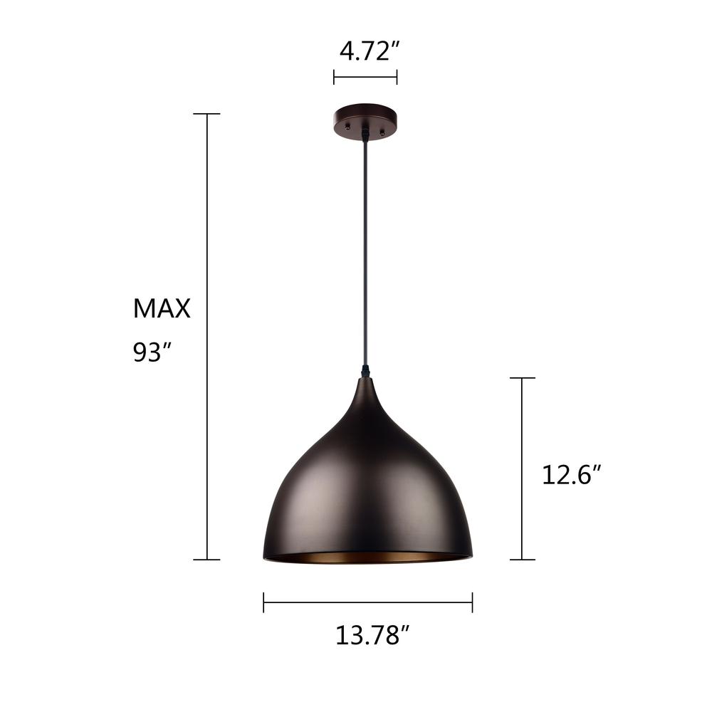 Walter Industrial 1 Light Textured Black Mini Pendant Ceiling Fixture 14" Wide. Picture 5