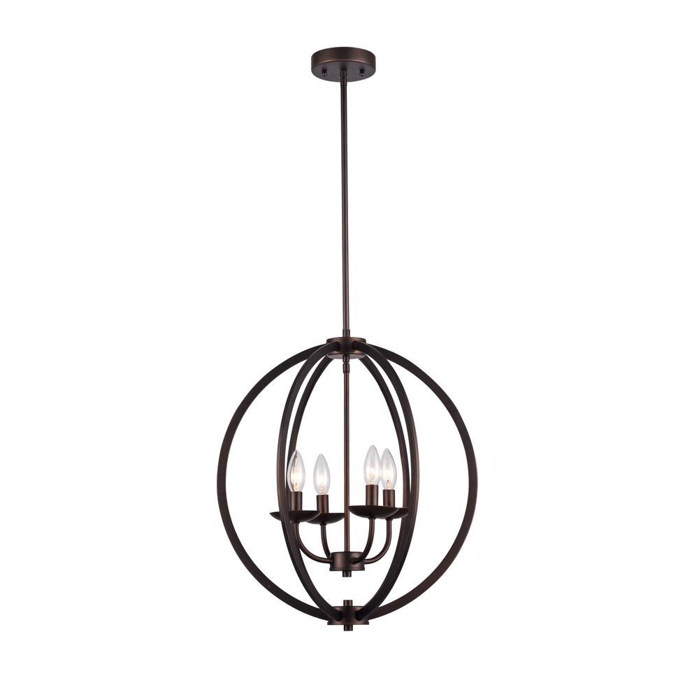 OSBERT Industrial-style 4 Light Rubbed Bronze Ceiling Pendant 18" Wide. Picture 1