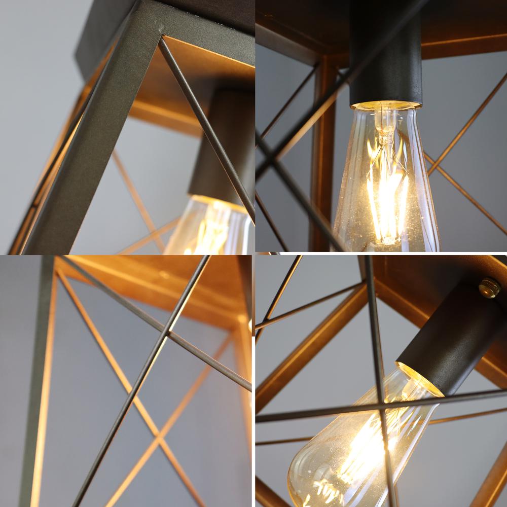 CHLOE Lighting Farmhouse-Style Two-Toned 1 Light Ceiling Flush Fixture 9" Wide. Picture 4