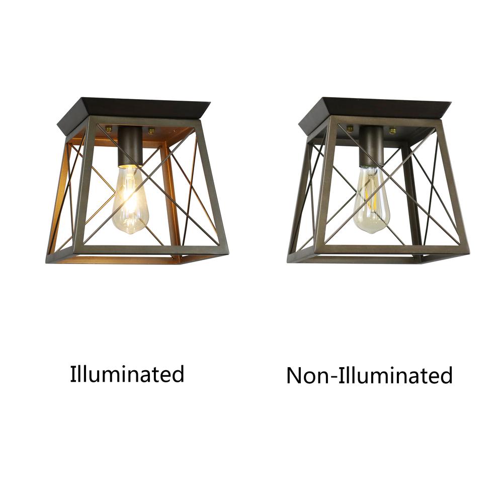 CHLOE Lighting Farmhouse-Style Two-Toned 1 Light Ceiling Flush Fixture 9" Wide. Picture 2