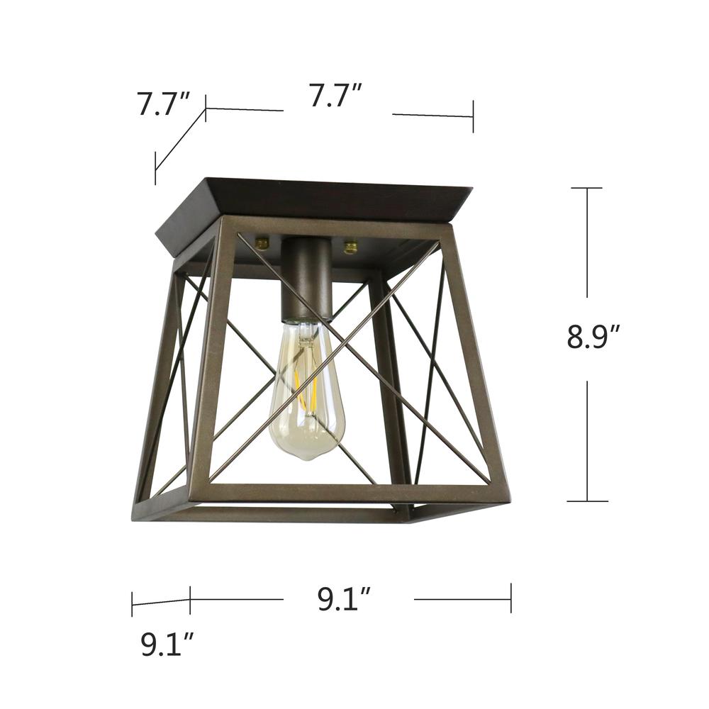CHLOE Lighting Farmhouse-Style Two-Toned 1 Light Ceiling Flush Fixture 9" Wide. Picture 6