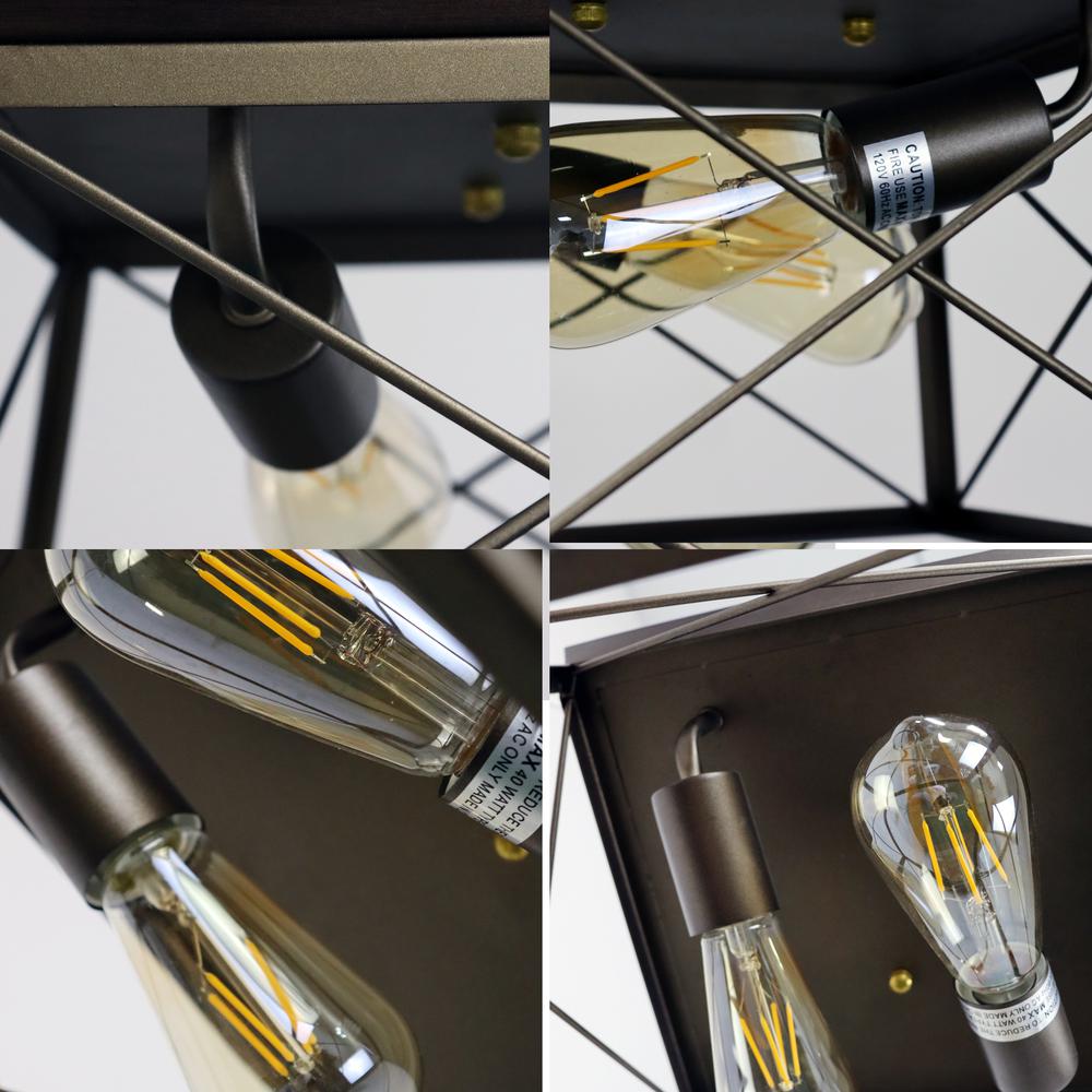 CHLOE Lighting Farmhouse-Style Two-Toned 2 Light Ceiling Flush Fixture 12" Wide. Picture 3