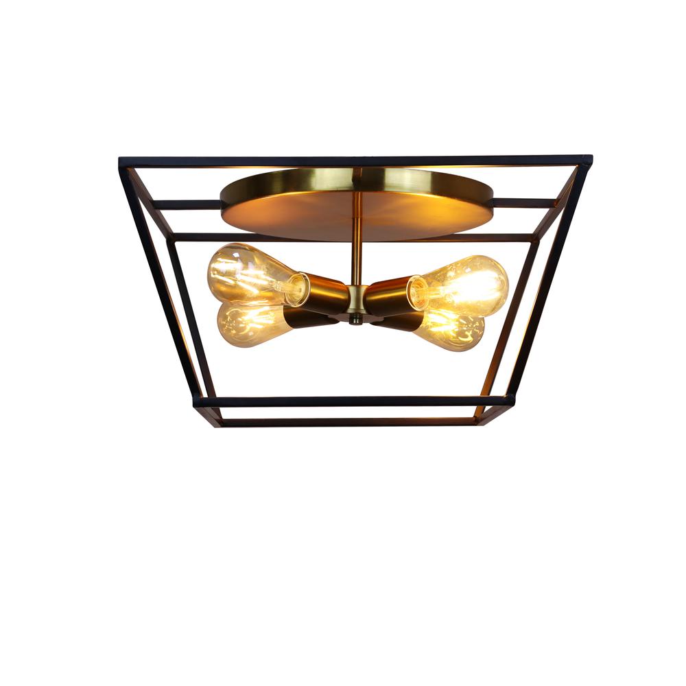 CHLOE Lighting Farmhouse-Style Two-Toned 4 Light Ceiling Flush Fixture 18" Wide. Picture 1