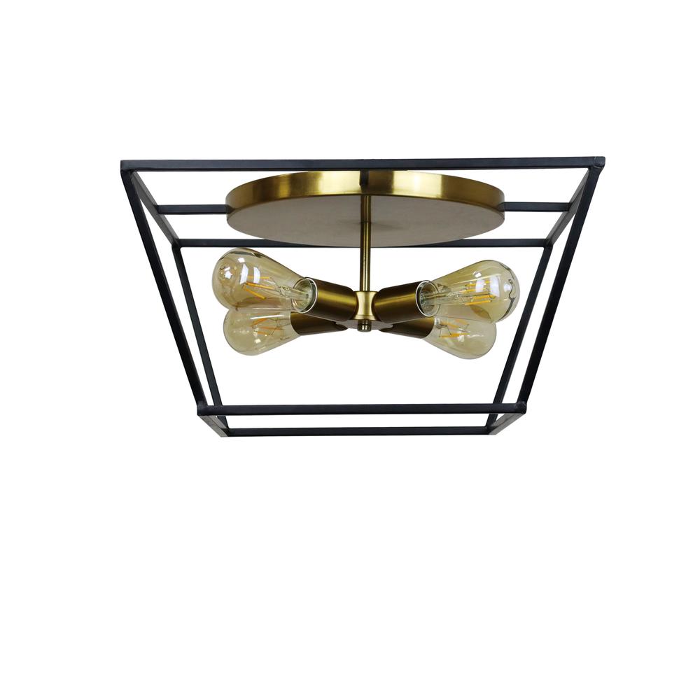 CHLOE Lighting Farmhouse-Style Two-Toned 4 Light Ceiling Flush Fixture 18" Wide. Picture 2