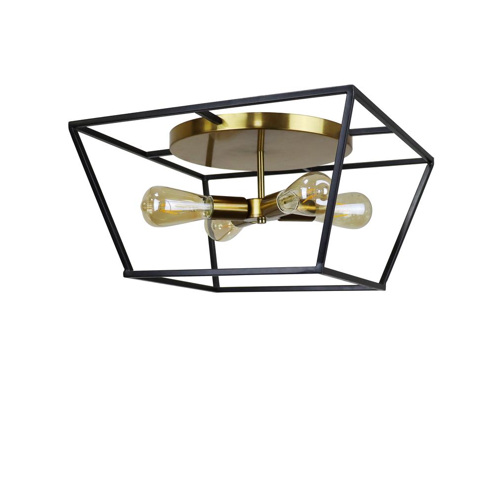 CHLOE Lighting Farmhouse-Style Two-Toned 4 Light Ceiling Flush Fixture 18" Wide. Picture 4