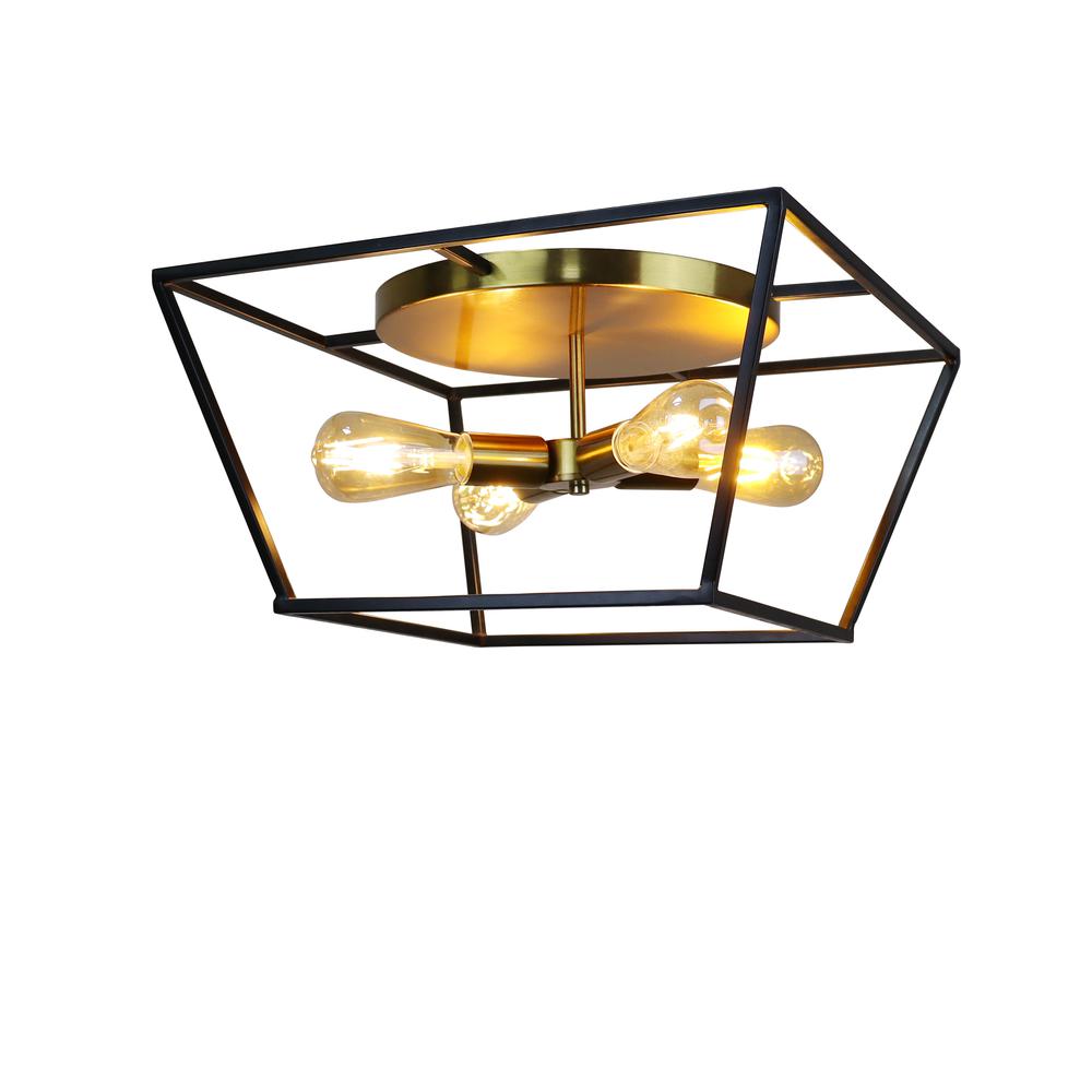 CHLOE Lighting Farmhouse-Style Two-Toned 4 Light Ceiling Flush Fixture 18" Wide. Picture 5