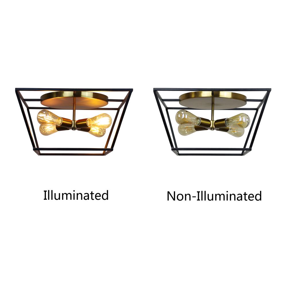 CHLOE Lighting Farmhouse-Style Two-Toned 4 Light Ceiling Flush Fixture 18" Wide. Picture 6