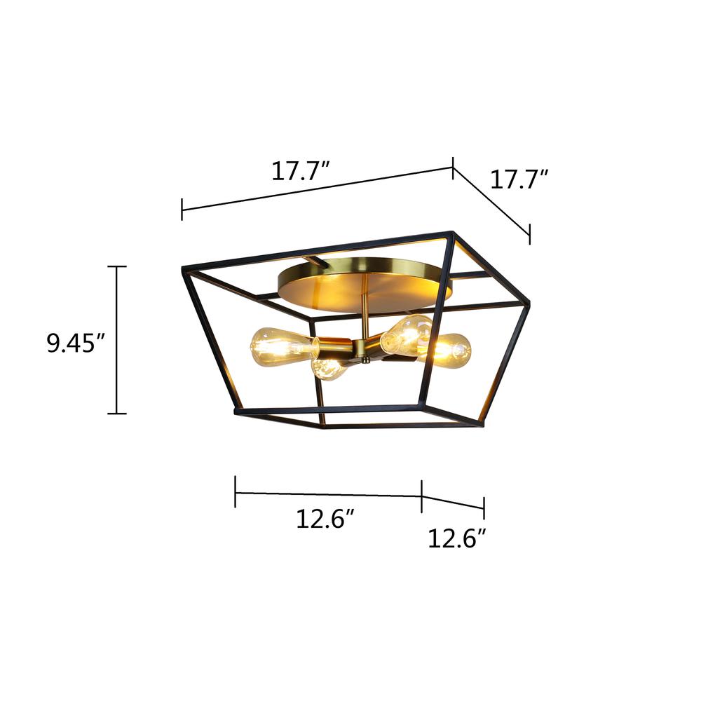 CHLOE Lighting Farmhouse-Style Two-Toned 4 Light Ceiling Flush Fixture 18" Wide. Picture 8