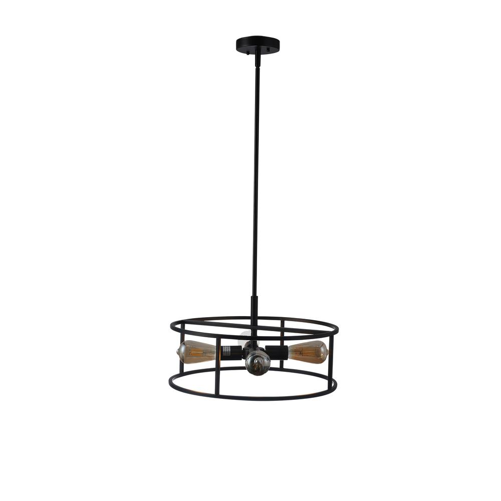 CHLOE Lighting RYKER Farmhouse 4 Light Oil Rubbed Bronze Drum Ceiling Pendant 18" Wide. Picture 2