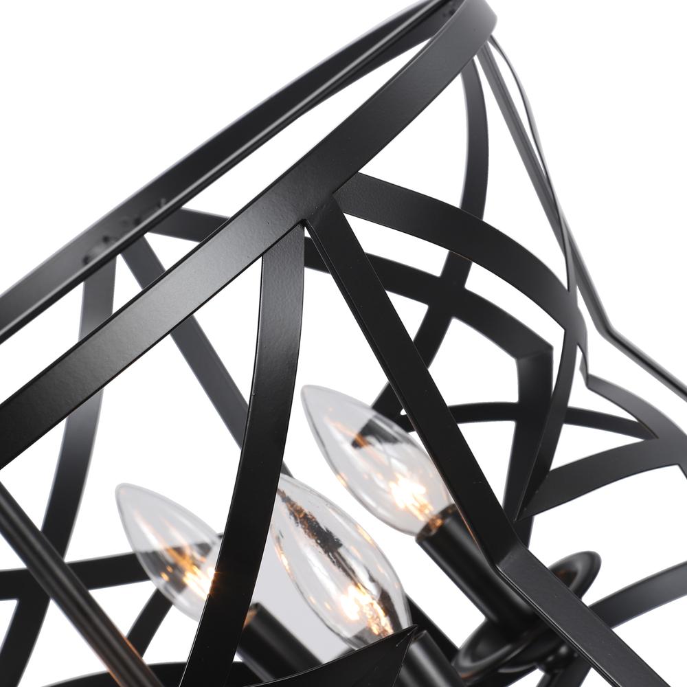 CHLOE Lighting ALINA Farmhouse 5 Light Matt Black Finish Ceiling Pendant 21" Wide. Picture 3