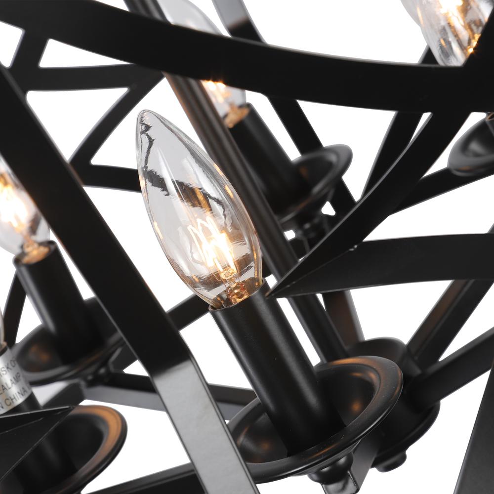 CHLOE Lighting ALINA Farmhouse 5 Light Matt Black Finish Ceiling Pendant 21" Wide. Picture 7