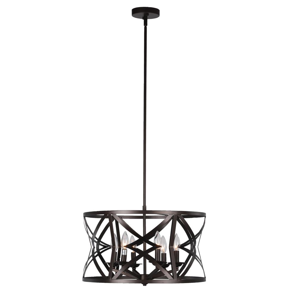 CHLOE Lighting ALINA Farmhouse 5 Light Oil Rubbed Bronze Finish Ceiling Pendant 21" Wide. Picture 1