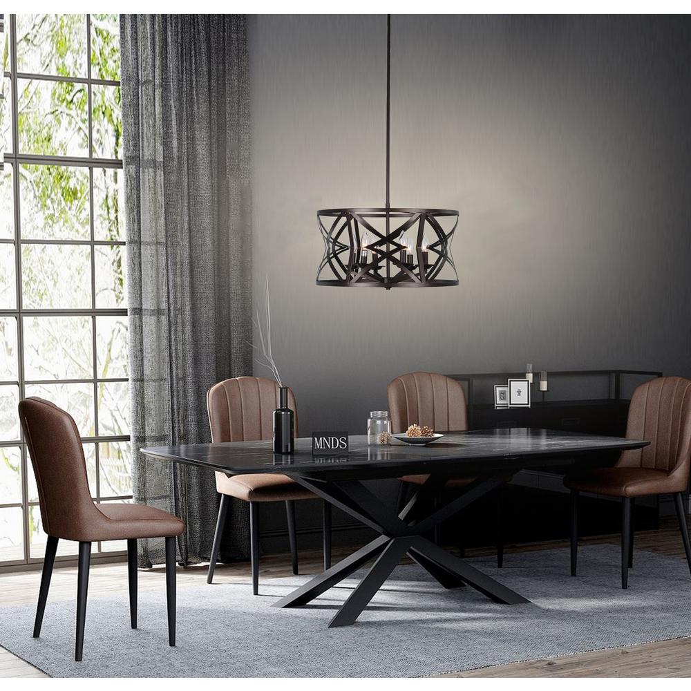 CHLOE Lighting ALINA Farmhouse 5 Light Oil Rubbed Bronze Finish Ceiling Pendant 21" Wide. Picture 5