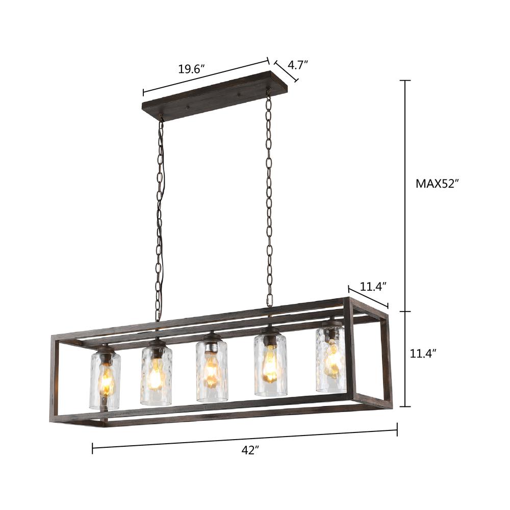CHLOE Lighting Farmhouse-Style 4 Light Semi-Flush Fixture 24" Wide. Picture 4