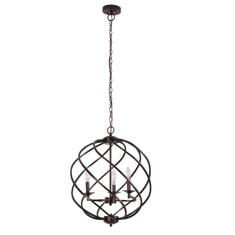 CHLOE Lighting JERICHO Farmhouse 3 Light Oil Rubbed Bronze Ceiling Pendant 19" Wide. Picture 1