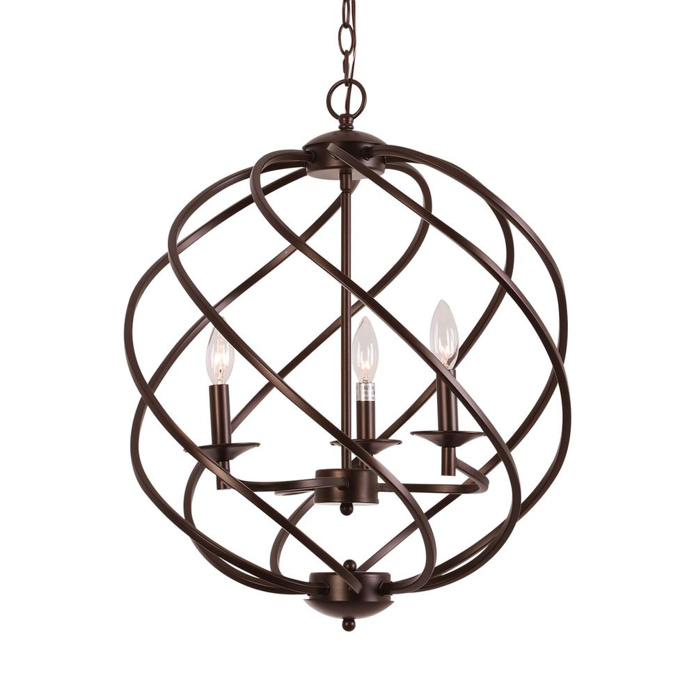 CHLOE Lighting JERICHO Farmhouse 3 Light Oil Rubbed Bronze Ceiling Pendant 19" Wide. Picture 3