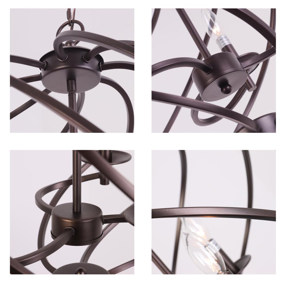 CHLOE Lighting JERICHO Farmhouse 3 Light Oil Rubbed Bronze Ceiling Pendant 19" Wide. Picture 4