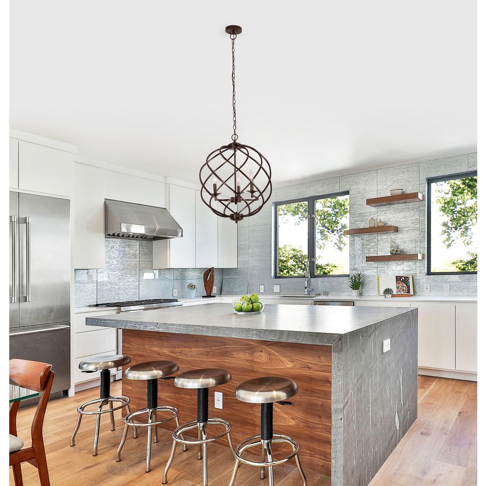 CHLOE Lighting JERICHO Farmhouse 3 Light Oil Rubbed Bronze Ceiling Pendant 19" Wide. Picture 5