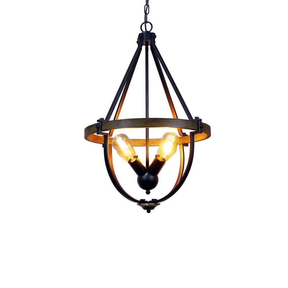 CHLOE Lighting Farmhouse-Style Two-Toned 4 Light Pendant 20" Wide. Picture 4