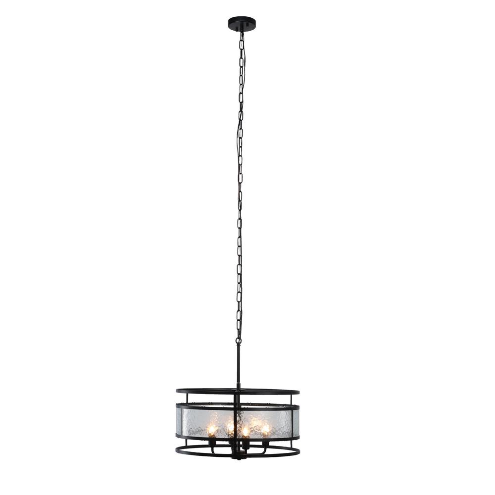 CHLOE Lighting SIENNA Contemporary 4 Light Matt Black Finish Ceiling Pendant 20" Wide. Picture 1