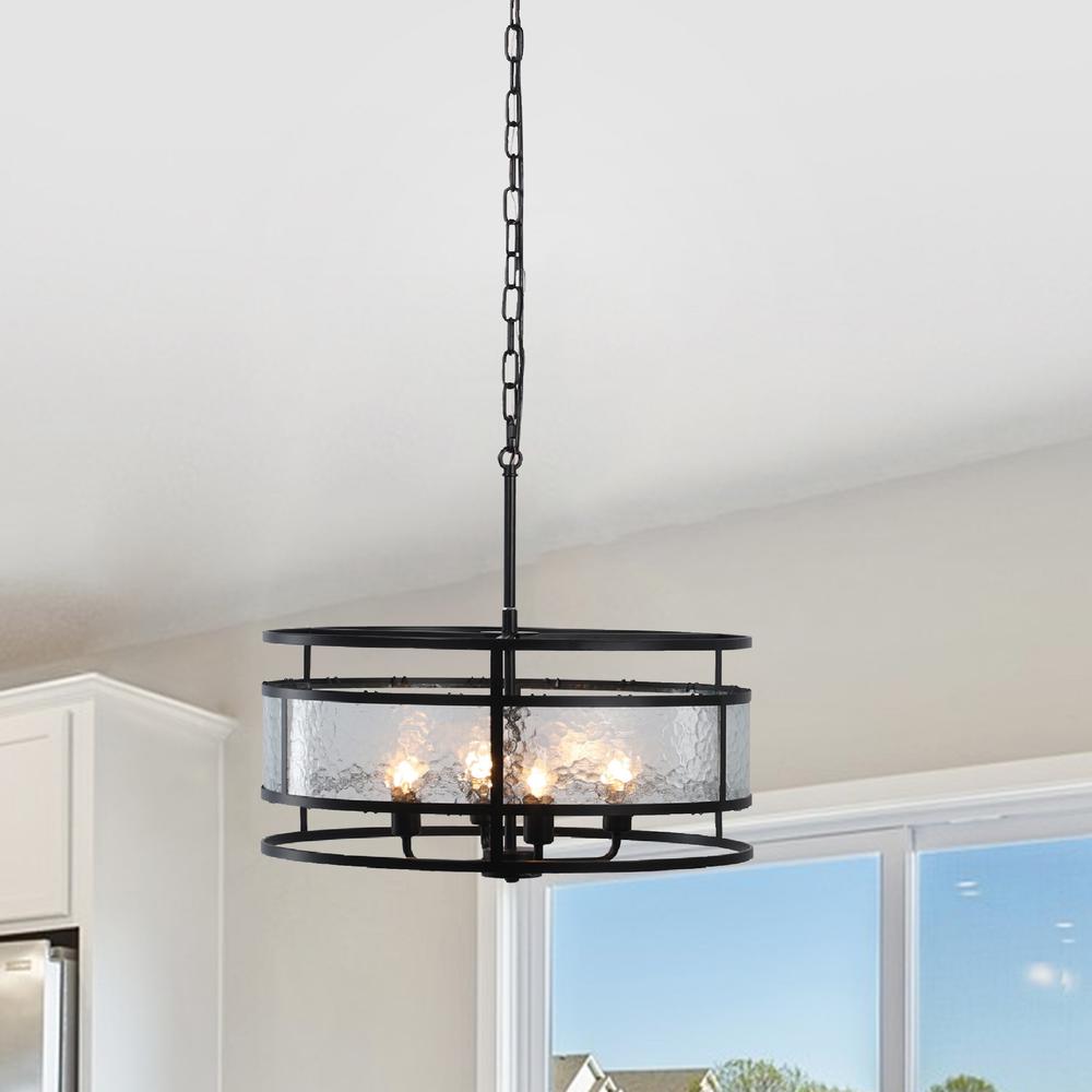 CHLOE Lighting SIENNA Contemporary 4 Light Matt Black Finish Ceiling Pendant 20" Wide. Picture 3